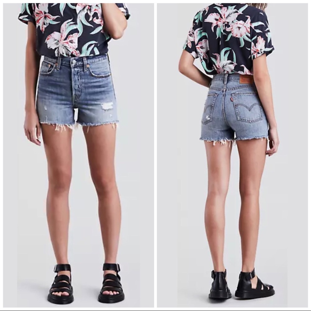 Levi’s Wedgie Fit Cutoff Shorts Blue Your Mind, 27